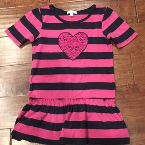 Pumpkin patch tunic pink blue striped dress size 7